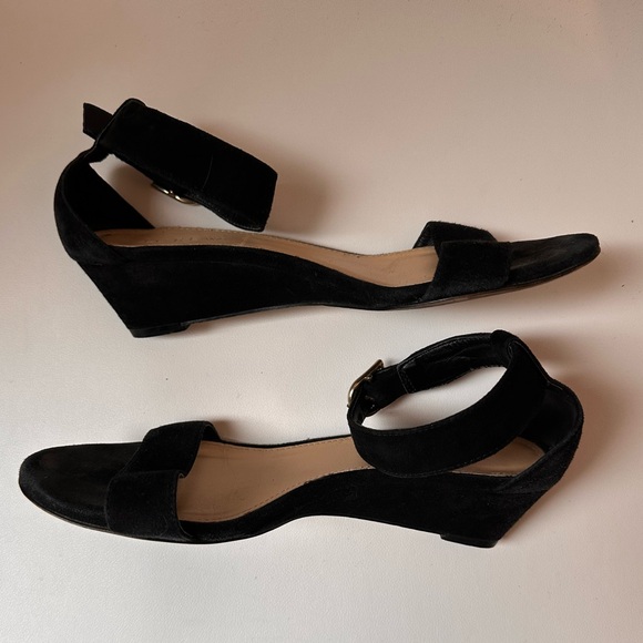 J. Crew black suede Lilian wedge sandal size 6 - Picture 1 of 8